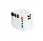SKROSS MUV Travel Adapter with 2&times; USB &ndash; World to Europe, 250V, 2.5A