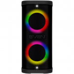 Portable speaker SVEN PS-950, black, power output 2x80W (RMS), TWS, Bluetooth, IPx4, FM, USB, microSD, LED-display, lithium battery