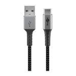 Goobay USB-C auf USB-A mit Metallsteckern, grau, 0,5m