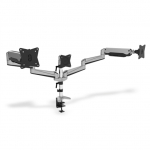 Digitus Desk Mount | Triple Monitor Gas Spring Mount DA-90363 | Adjustable Height, Tilt, Swivel | 15-27 " | Maximum weight (capacity) 3x6 kg | Silver DA-90363
