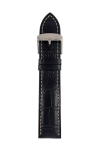 Zeppelin leather strap black, 22 mm