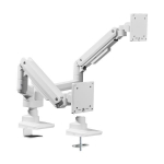 Equip 17"-35" Heavy-Duty Dual Monitor Desk Mount Bracket, White