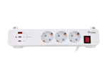 Equip 3-Outlet Clamp Power Strip with 3 x USB (2C + 1A)