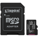 Kingston 64GB microSDXC Canvas Select Plus Gen3 100MB/s A1 Card + Adapter A-SDCS3/64GB
