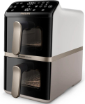 Philips 4000 series NA462/80 fryer Double 10 L Stand-alone 2750 W Hot air fryer Black, Gold, Grey