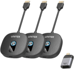 Unitek Bezprzewodowy transmiter HDMI 1080p, 1 nadajnik + 2 odbiorniki, czarny