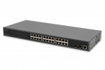 Digitus 24-Port Gigabit PoE Networkswitch,19 Zoll, L2 managed,2 Uplink Ports, SFP, 430 W, af/at
