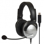 Koss SB45 USB Headset Wired Head-band Office/Call center Black, Silver