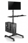 Maclean professional stand, mobile computer station on wheels, max 17"-32", max 20kg, MC-793