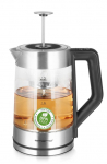 Emerio WK-122730 electric kettle 1.7 L 2200 W Black, Silver, Transparent