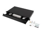 LANBERG 24XSC DUPLEX / 24XLC QUAD RACK 19" 1U FIBER OPTIC DISTRIBUTION FRAME BLACK + ACCESSORIES