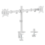 Equip 17"-32" Articulating Dual Monitor Desk Mount Bracket, White
