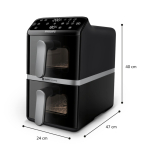 Philips 4000 series NA461/00 fryer Double 10 L Stand-alone 2750 W Hot air fryer Black, Silver