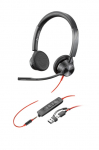 Poly Blackwire 3325 Stereo USB-C + 3.5mm + USB C/A-Adapter