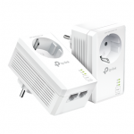 TP-LINK | AV1000 2-Port Gigabit Passthrough Powerline Starter Kit | TL-PA7027P KIT | 10/100/1000 Mbit/s | Ethernet LAN (RJ-45) ports 2 | No Wi-Fi | Extra socket