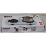 SALE OUT. Tristar KP-6245 Hot plate, 2 thermostats, 2 burners, 5 adjustable settings, Heat resisting housing, 1500W&1100W, White | Tristar | Free standing table hob | KP-6245 | Hob type Electric | White | DAMAGED PACKAGING, DENTED BODY