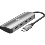 Goobay 76565 Slim 4-Port USB-Hub, USB-C&trade; auf USB-C&trade;, 10 Gbit/s, Grey