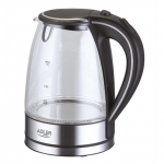 Adler | Kettle | AD 1225 | Standard | 2000 W | 1.7 L | Glass | 360&deg; rotational base | Transparent/Stainless steel