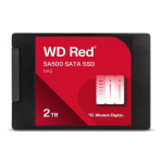 SSD | WESTERN DIGITAL | Red SA500 | 2TB | SATA 3.0 | Kirjutamiskiirus 520 MBait/s | Lugemiskiirus 560 MBait/s | 2,5" | TBW 500 TB | MTBF 1750000 tundi | WDS200T2R0A