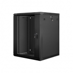 Lanberg | Rack cabinet 19" wall-mount 15U/600x600 (flat pack) with glass door | WF01-6615-10B | Black