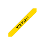 Brother | TZe-FX611 Flexible ID Laminated Tape | Black on Yellow | TZe | 8 m | 6 cm