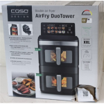 SALE OUT. Caso 03189 DuoTower Double Air Fryer, Total capacity 12.4 L, Black | Caso Double Air Fryer | AirFry DuoTower | Capacity 12.4 L | Black | DAMAGED PACKAGING, CRACKED BODY | 24 month(s)
