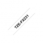 Brother | TZe-FX231 Flexible ID Laminated Tape | Black on White | TZe | 8 m | 1.2 cm