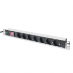 Aluminum outlet strip with switch | DN-95402 | Sockets quantity 7
