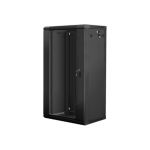 Lanberg | Rack cabinet 19" wall-mount 22U/600x450 (flat pack) with glass door | WF01-6422-10B | Black
