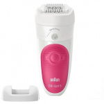 Braun | Epilator | Silk-&eacute;pil 5 SE5500 | Operating time (max) 30 min | Bulb lifetime (flashes) Not applicable | Number of power levels 1 | Wet & Dry | White/Pink