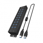 Raidsonic | 20-in-1 USB HUB with power supply, on/off button and mounting brackets | IB-HUB1720-U3