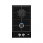 Simfer | Hob | H3.201.TGRSP | Gas on glass | Number of burners/cooking zones 2 | Rotary knobs | Black