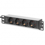 10&rdquo; Socket Strip with Aluminum Profile, 4-way safety sockets | DN-95418