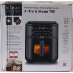 SALE OUT. Caso Steam & AirFry 700 Air fryer with Steam function, 1700 W, Capacity 7 L, Black | Caso | Air Fryer with Steam Function | Steam and AirFry 700 | Power 1700 W | Capacity 7 L | Black | DAMAGED PACKAGING, MISSING INNER PACKAGING, SCRATCHED,  ...