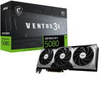 Graphics Card | MSI | NVIDIA GeForce RTX 5080 | 16 GB | GDDR7 | 256 bit | PCIE 5.0 16x | Dual Slot Fansink | 1xHDMI | 3xDisplayPort | RTX508016GVENTUS3XOC