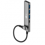 Goobay 76562 Slim 4-Port USB-Hub, USB-C auf USB-C&trade;/USB-A, 5 Gbit/s, Grey