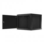 Lanberg | Rack cabinet 19" wall-mount 9U/600x600 (flat pack) for self-assembly with metal door | WF01-6609-00B | Black