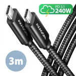 AXAGON Data and charging USB 480Mbps cable, 3 m | BUCM2-CM30AB | USB-C to USB-C