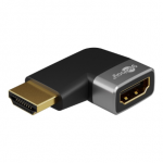 Goobay 72010 HDMI&trade; Angled Adapter 90&deg; Horizontal, 8K @ 60 Hz, Gold-Plated, Black, Silver | Goobay