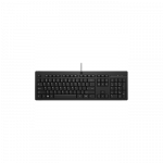 HP 125 G2 USB Wired Keyboard, Sanitizable, Copilot Key - Black - US ENG