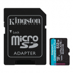 Kingston | Canvas Go! Plus | 512 GB | microSD | Flash memory class Class 10, UHS-I, U3, V30, A2