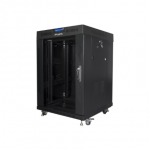 Lanberg | Rack cabinet 19" free-standing 15U/600x600 (flat pack) with glass door, LCD | FF01-6615-12BL | Black