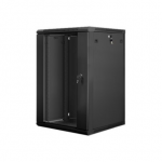 Lanberg | Rack cabinet 19" wall-mount 18U/600x600 (flat pack) with glass door | WF01-6618-10B | Black