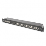 CAT 6A | Patch Panel | RJ45, 8P8C | Suitable for 483 mm (19") cabinet mounting; Transmission properties: Category 6A, Class EA; Area of application: Up to 500 MHz, 10GBase-T; Size:482.6 x 44 x 109mm | RJ45 shielding (Tinned bronze)