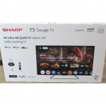 SALE OUT. Sharp 55GR8265E 55" (139cm) 4K Ultra HD QLED Smart Google Frameless TV, 144Hz, Dolby Vision IQ, Dolby Atmos, Harman/Kardon | Sharp 55GR8265E | 55 | Smart TV | Google TV | UHD | NO ORIGINAL PACKAGING, USED, MISSING MANUAL,SCRATCHES REMOTE CO ...