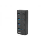 Natec USB 3.0 HUB, Mantis 2, 4-portiline, sisse-v&auml;lja l&uuml;litatav koos AC-adapteriga | Natec | Natec | 4 portiline USB 3.0 Hub | Mantis NHU-1557 | Must | Mustanahaline