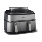 Philips Dual Basket Airfryer | NA555/00 5000 series | Power 2750 W | Capacity 9 L | RapidAir Plus | Silver