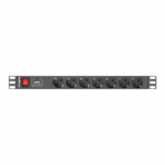 Lanberg Power Distribution unit (PDU) 19" 1U 16A 2m 7X Schuko oulets | PDU-07F-0200-BK