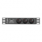 Lanberg Power Distribution Unit (PDU) 10" 1U 16A 2m 3x French Outlets | PDU-03E-0200-BK