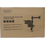 SALE OUT. DIGITUS Universal Monitor Mount with Notebook Holder | Digitus Desk Mount | DA-90436 | Tilt, swivel, height adjustment, rotate | Maximum weight (capacity) 9 kg | DAMAGED PACKAGING, SCRATCHED | Black